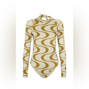 Abysse Ama Surf Suit in Gold and Cream - Long Sleeve Swimsuit